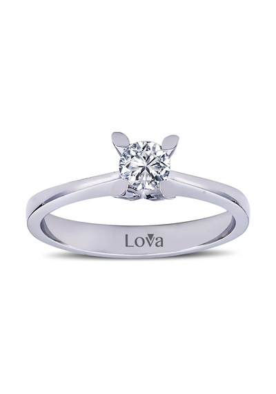 Lova D Renk 0,41 Karat Pırlanta Tektaş Yüzük - HRD Sertifikalı - 1050044