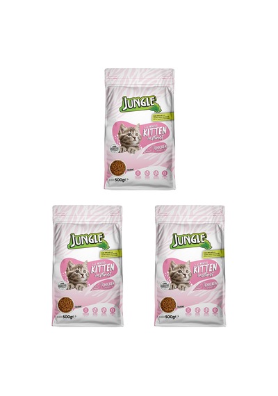 500 Gr Kuru Kedi Maması Yavru Tavuklu 3'lü
