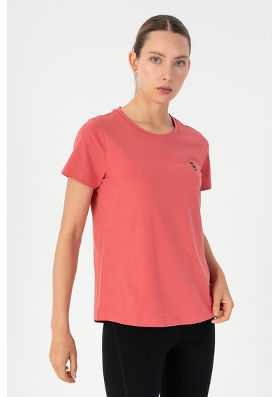 Maraton Regular Kadın Bisiklet Yaka Koyu Pembe- T-shirt Koyu Pembe-