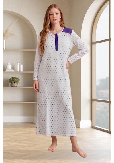 Mecit Pijama Mecit 6360 Mor Kadın Sabahlık Pijama Gecelik Set