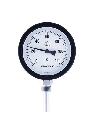 Çap 100 MM 120 C Derece 10 CM Dalma Boylu Alttan Bağl. Termometre Pakkens