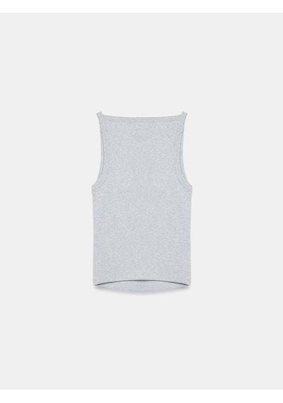 Dilvin 32892 Halter Yaka Top-gri Melanj