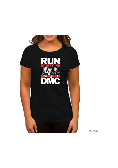 Run Dmc Group Siyah Kadın Tişört