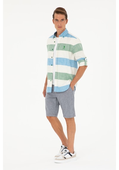U.s. Polo Assn. Erkek Yeşil Gömlek Desenli 50283348-vr054 Yeşil