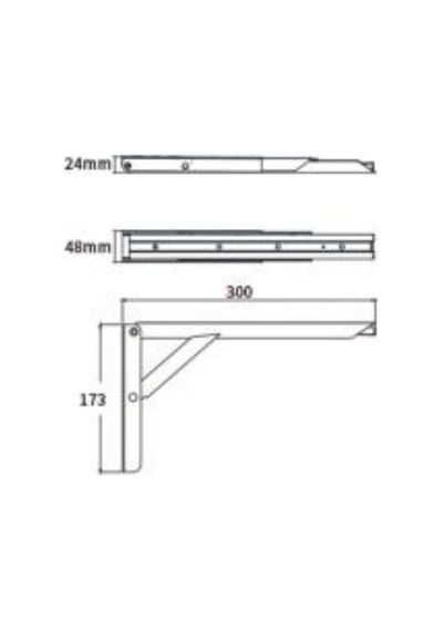 Moborv 7600-1001-300 30 Cm Beyaz Katlanır Karavan Masa Ve Raf Braketi 100 Kg