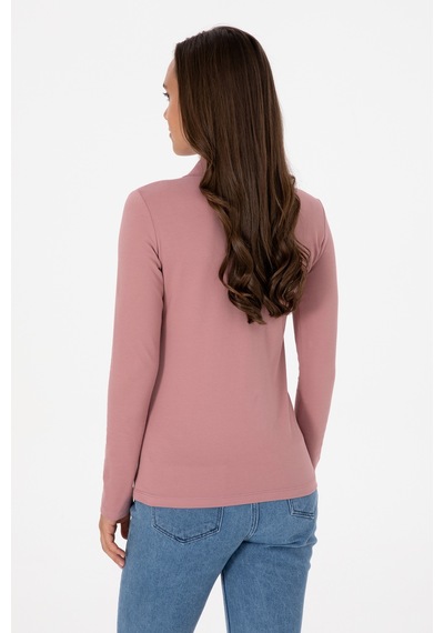 U.S. Polo Assn. Kadın Gül Kurusu Basic Polo Yaka Sweatshırt 50313593-VR221
