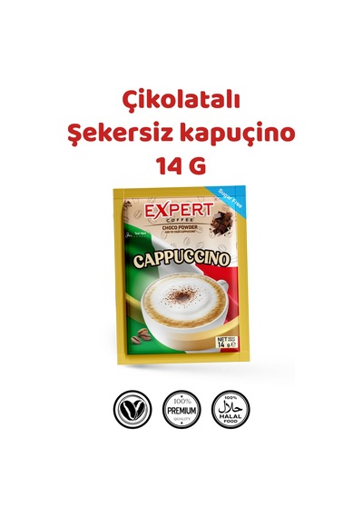 Şekersiz Kapuçino Kahve Çikolata Tozlu 20 Li Paket 14gr Diğer