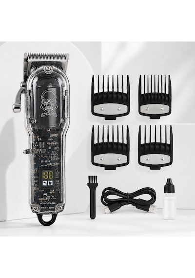 Erkek Saç Tıraş Makinesi Ayarlanabilir Bıçaklı 4 Taraklı 180 Dakika Kullanımlı Lcd Ekranlı Şarjlı