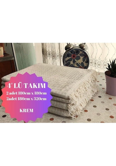 Windores 170x230cm. Çok Amaçlı Natural Koltuk,kanepe, Divan, Çekyat İçin Dekoratif Koltuk Örtüsü krem
