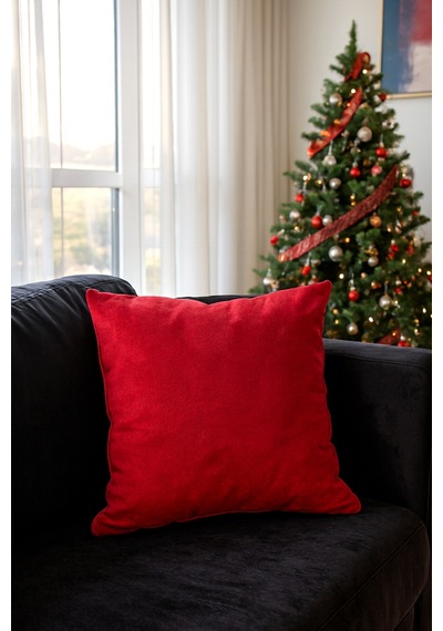 Saten Kırlent Kılıfı Kırmızı V1 40x40 Kırmızı