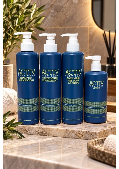 Actıv Body Care Mavi Ambalajlı 4'lü Bakım Seti 360 Ml Şampuan + Saç Kremi + Duş Jeli + Vücut