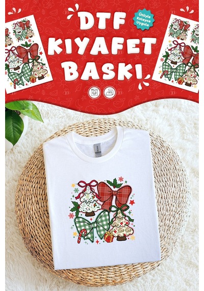 Yılbaşı Süsleri Kumaş Baskı Yapılabilen Özel Tasarım Ütü Ile Yapışan Tekstil Dtf Baskı Görseli Çok Renkli