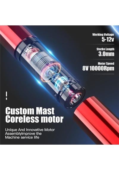 Mast Tour Y22 3.0 Mm Stroke Kablosuz Dövme Ve Kalıcı Makyaj Makinesi Mor