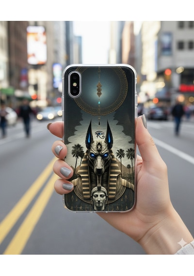 Samsung Galaxy A73 Uyumlu Şeffaf Kılıf Antik Mısır 5 Tasarımlı