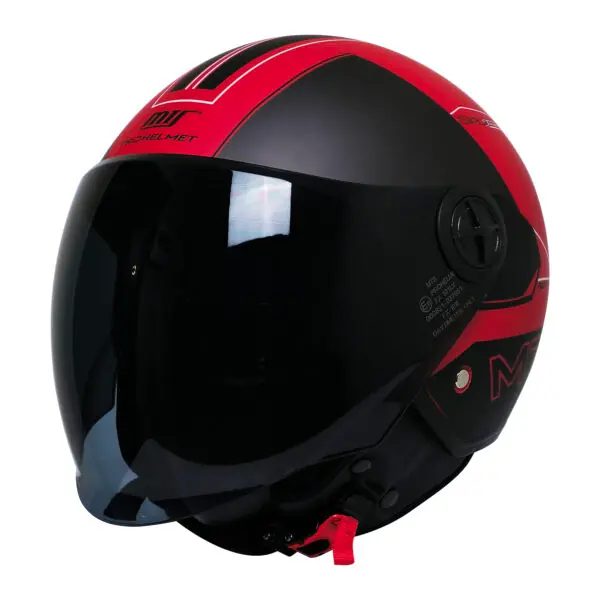 Fx-101 Design Red Yarım Kask - Kırmızı Abs Gövde & Ce Onaylı Kırmızı - Mat Siyah