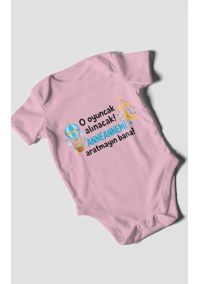 Morivokids Anneanneye Özel Kısa Kollu Bebek Body %100 Pamuk Zbn285-kk Koyu Pembe
