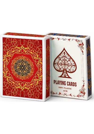 Kırmızı Jumbo Boy Pvc Plastik Su Geçirmez İskambil Poker Oyun Kağıdı Rd61kr