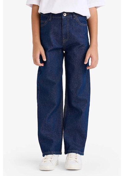 Defacto Erkek Çocuk Wide Leg Düz Paça Jean Pantolon F9384a826smnm34 Mavi-nm34