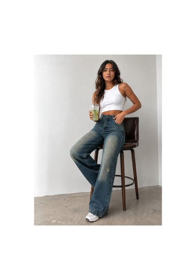 Kene Jeans Tint İşlemli Diz Lazer Yırtık İşlemli İspanyol Paça Denim/kot Pantolon Jeans Tint İşlemli Kene Jeans Tint İşlemli Diz Lazer Yırtık İşlemli İspanyol Paça Denim/kot Pantolon Jeans Tint İşlemli