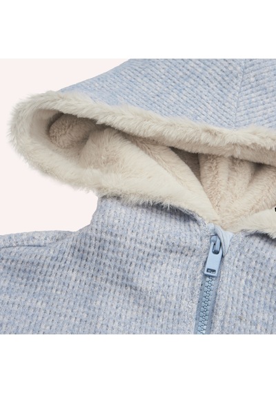 Kız Çocuk Yumuşak Dokulu Fermuarlı Mavi Sweatshirt 636109