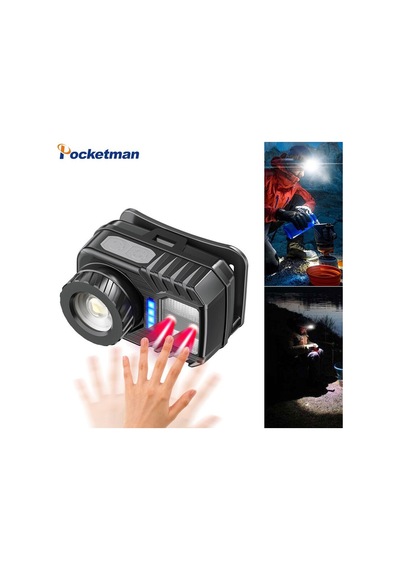 Ps-571 Sensörlü Xpg Cob Led Usb Şarj Edilebilir Lityum Pilli Zoomlu Kafa Feneri Yetişkin