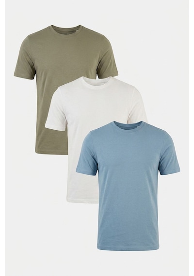 Buratti Pamuklu Regular Fit Bisiklet Yaka 3'lü Paket T Shirt Erkek T Shirt 59020204s3 Vizon Yeşili-mavi-ekru