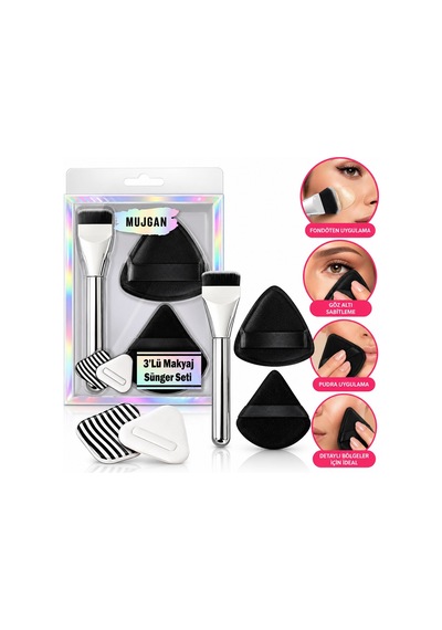 Mujgan Mjgn-1011 Makyaj Süngeri Seti 3 Parça- 12'li Paket