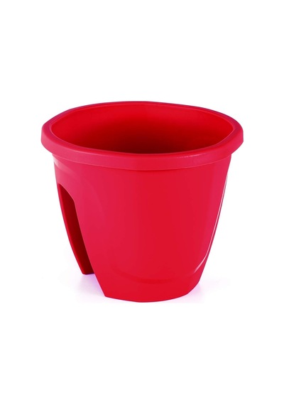 Zs01 Zümrüt Balkon Saksı Askı Aparatı İle Birlikte 29,7cm, 7.5 Litre Kırmızı