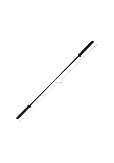 Rebuwo Ağırlık Halter Barı 210 Cm 8 Rulmanlı İçi Dolu Düz Krom Halter Antrenman Barı Siyah