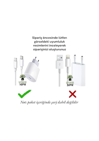 Brokoli Home Apple Uyumlu iPhone 18w/20w Şarj Kılıfı, Şarj Kablosu Örme Aparatı, Kablo Koruyucu Aparatı,mo Diğer