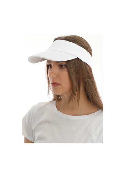 Uv Koruyuculu Unisex Siperlikli Beyaz Şapka Beyaz
