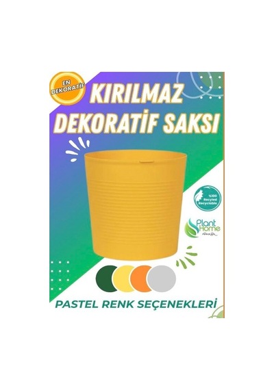 Hüskon Ticaret Sarı Deranjli 9.5 Litre Dekoratif Bitki Saksısı- Iç-dış Mekan Bitkileri Için Uygun Saksı