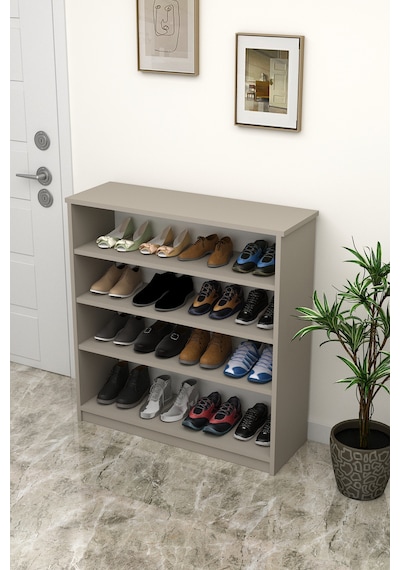 Asra Trend 4 Katlı Açık Raflı Ayakkabılık A-32 %100 MDF Modern Bot Uyumlu Düzenleyici Kül Gri Asra Trend 4 Katlı Açık Raflı Ayakkabılık A-32 %100 MDF Modern Bot Uyumlu Düzenleyici Kül Gri