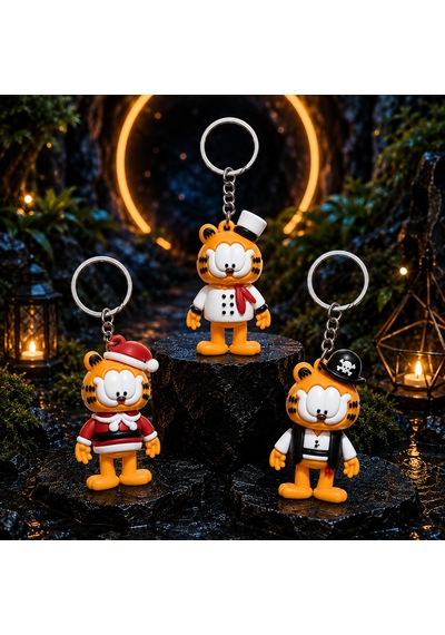 Vıp Kalite 11 Adet Garfield Anahtarlık Okul Çantası Aksesuarı Yılbaşı Hediyesi Garfield Oyuncakları Çok Renkli