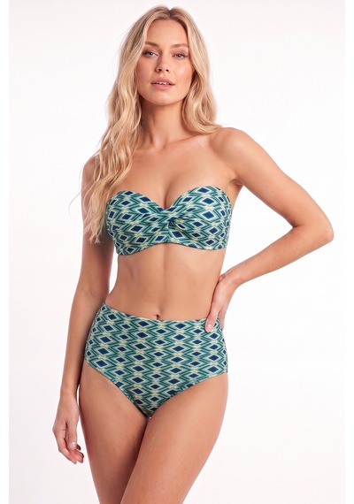 Loya Kadın Mavi Azure Yüksek Bel Tek Alt Bikini