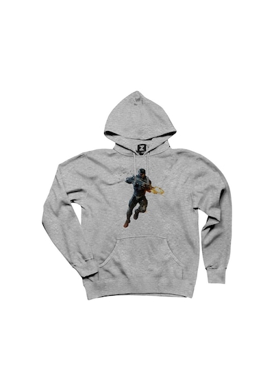 Crysis Fire Warrior Gri Kapşonlu Sweatshirt Hoodie Gri