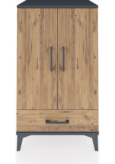 Hyperion Komodin 3 Raflı Tek Çekmeceli 2 Kapaklı 60x44x106 An... Antrasit
