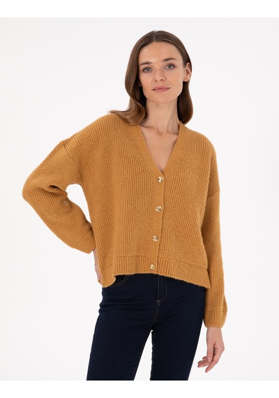Pierre Cardin Kadın Camel Hırka Triko 50300112-vr015 Camel