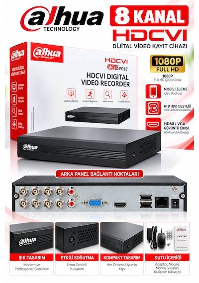 Xvr1b08ı-t 8 Kanal Hdcvı Kamera Kayıt Cihazı