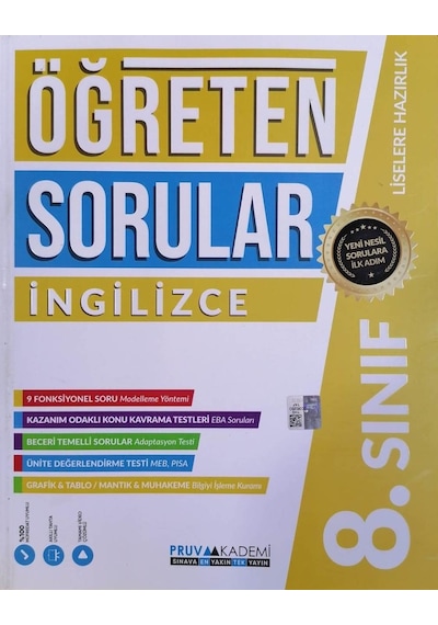8. Sınıf İngilizce Öğreten Soru Bankası -  Pruva Akademi