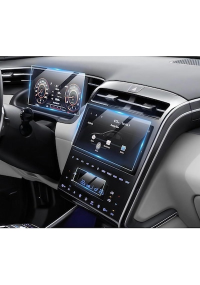Hyundai Tucson 2021-2024 Navigasyon Ekranı+gösterge Paneli Ekran Koruması +klima Göstergesi 9h Nano Ekran Koruyucu 3'lü Full Paket