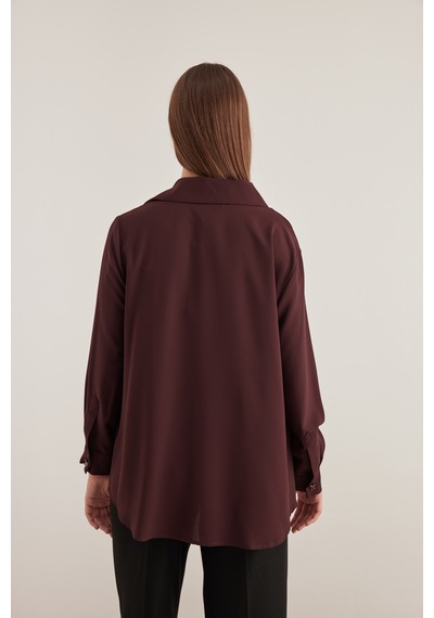 Aker 24aw02683112 Büyük Beden Bluz 24aw02683112 043 Mürdüm Mürdüm