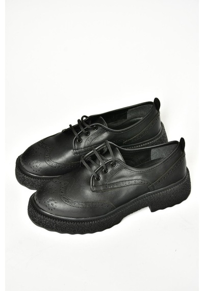 Fox Shoes T996199009 Siyah Kalın Tabanlı Kadın Ayakkabı Siyah