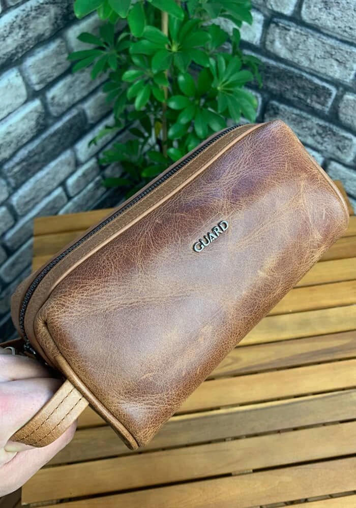 Guard Antik Taba Unisex Deri El Çantası Çok Renkli