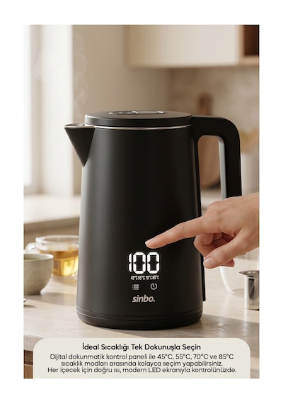 Sinbo SK-8042 1.8 L Dokunmatik Kontrollü Sıcaklık Ayarlı Su Isıtıcı Kettle