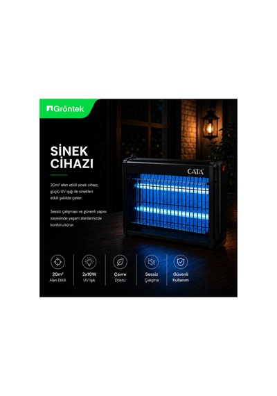 Uv Işıklı Elektrikli Sinek Öldürücü Sessiz Ve Etkili Haşere Kovucu 2x10w