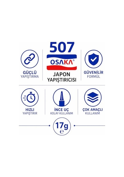 Osaka 507 Japon Yapıştırıcı, Siyanoakrilat, Şeffaf, Sıvı, Hızlı Kuruyan, Plastik, Metal, Ahşap, Seramik Ve De Genel
