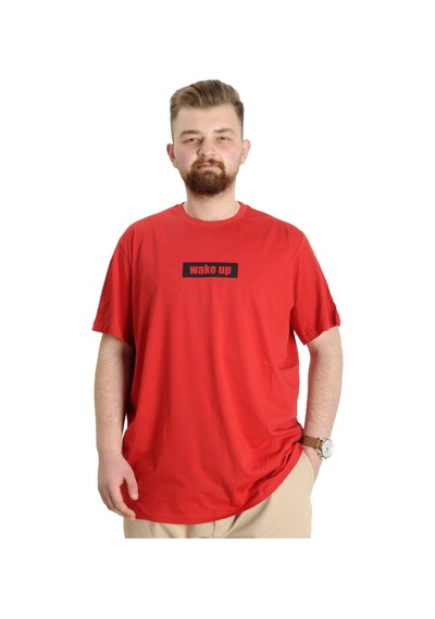 Mode Xl Büyük Beden Erkek T-Shirt Keep The Glow 23149 Kırmızı 001 Mode Xl Büyük Beden Erkek T-Shirt Keep The Glow 23149 Kırmızı 001