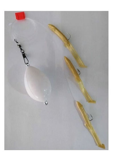 At - Çek Top Arkası Silikon Balık 3 Lü Hazır Set - Gold