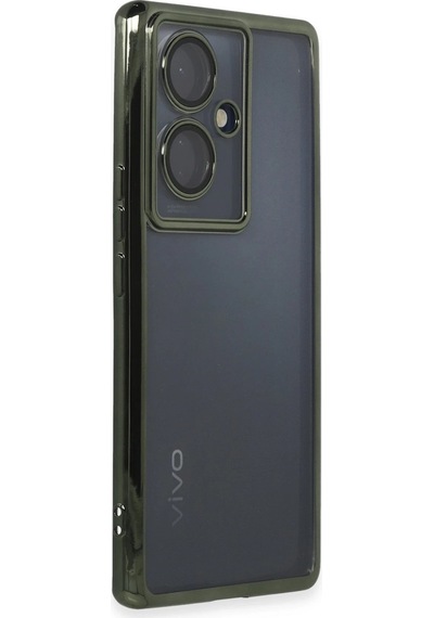 Gld-spt- Newface Vivo V29 Lite Kılıf Razer Lensli Silikon - Yeşil